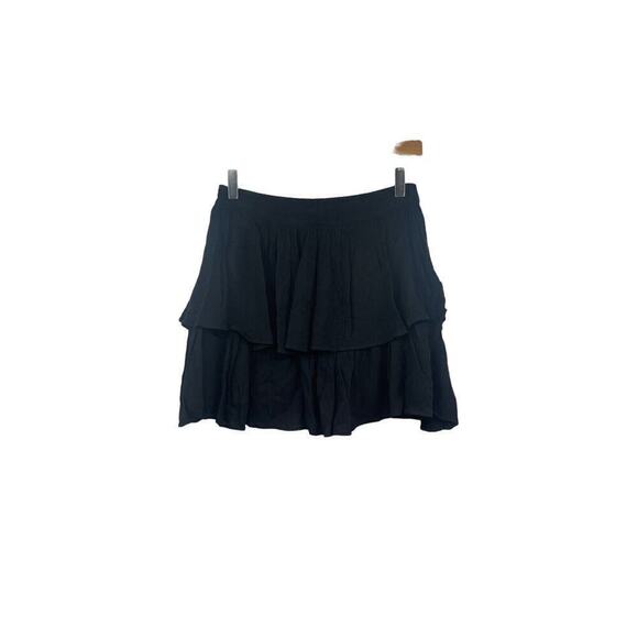 Superdown Revolve Becky Mini Skirt Ruffle Tiered Black size S New - Picture 3 of 7
